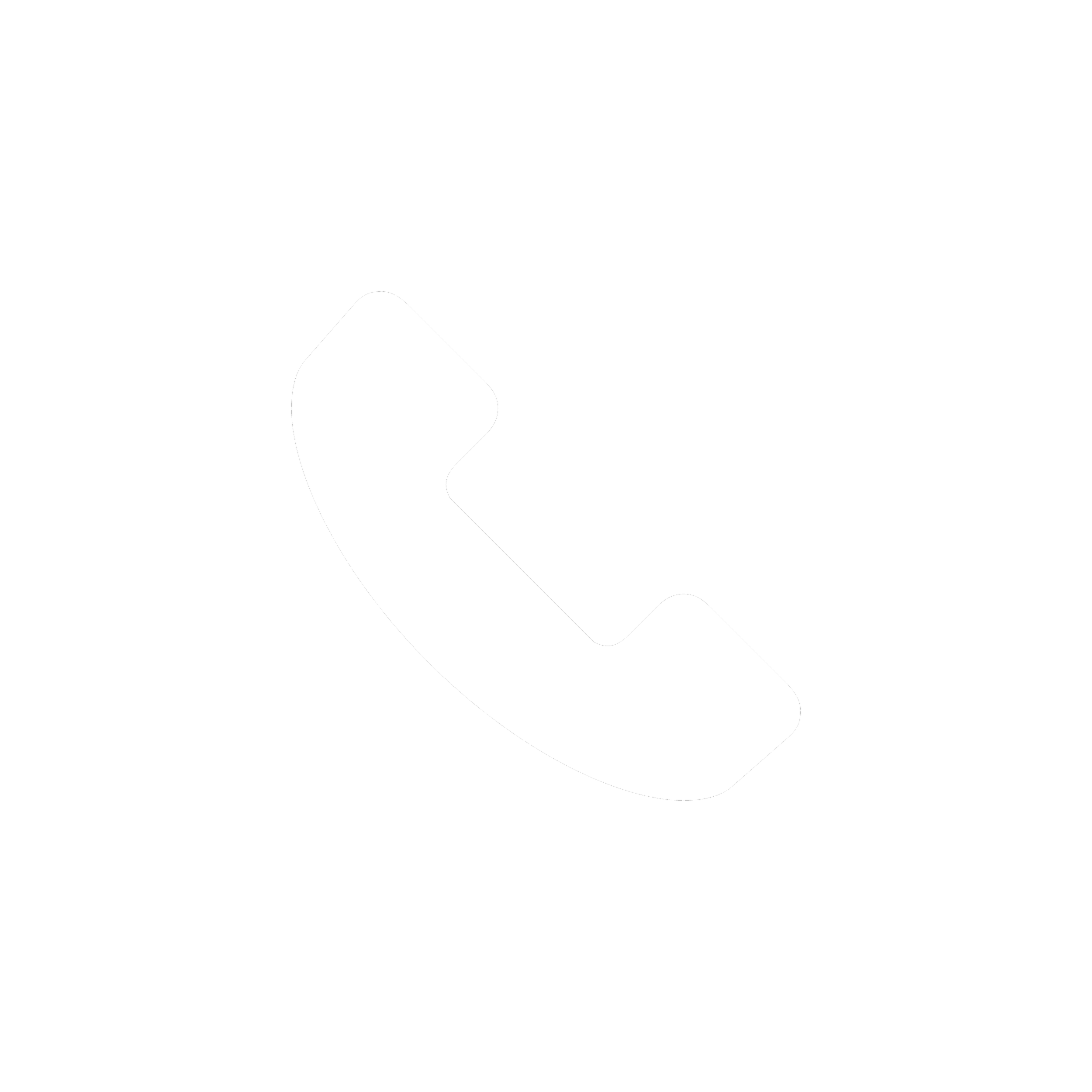 Icon of a white telephone receiver on a black circular background.