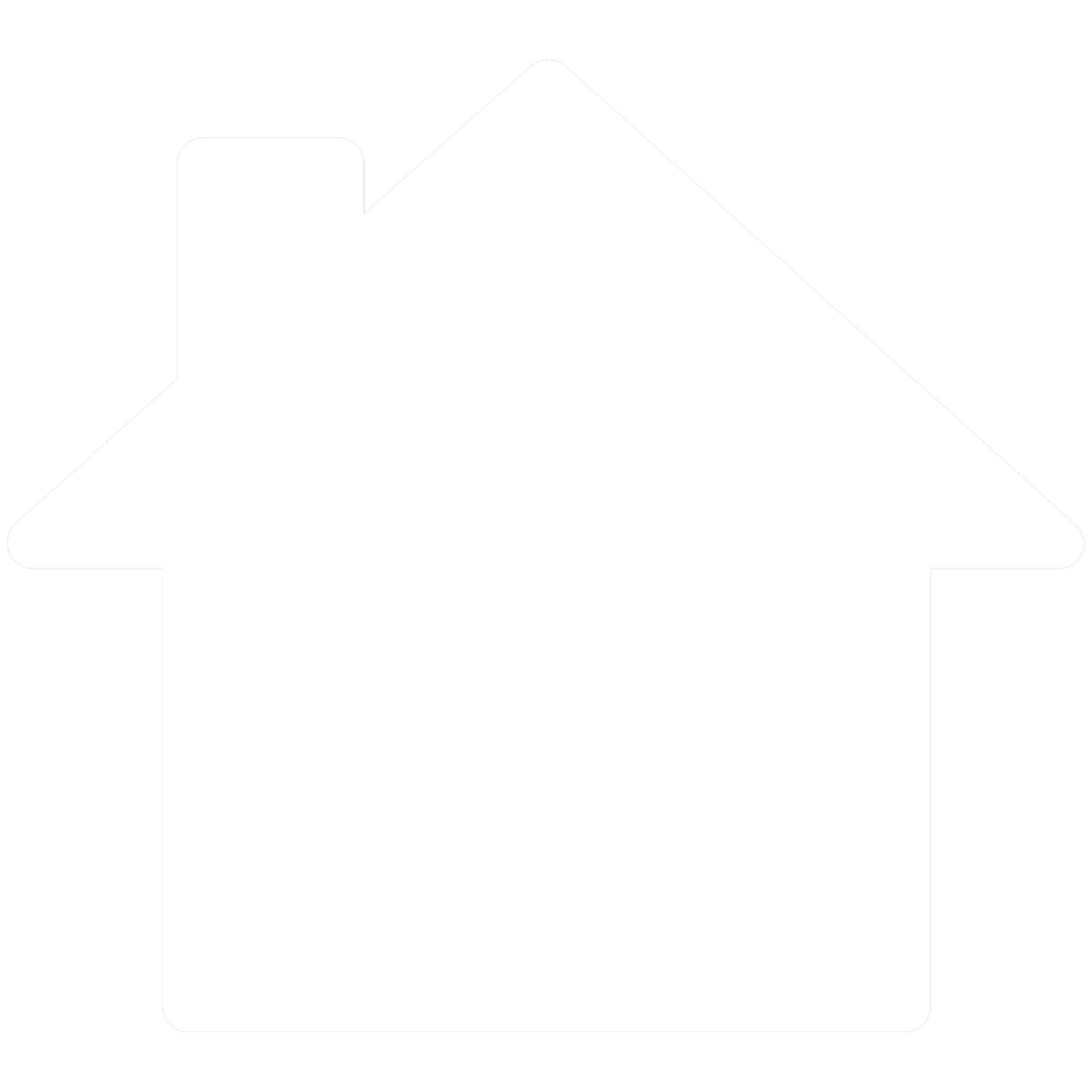 White house icon with a chimney on top on a black background.