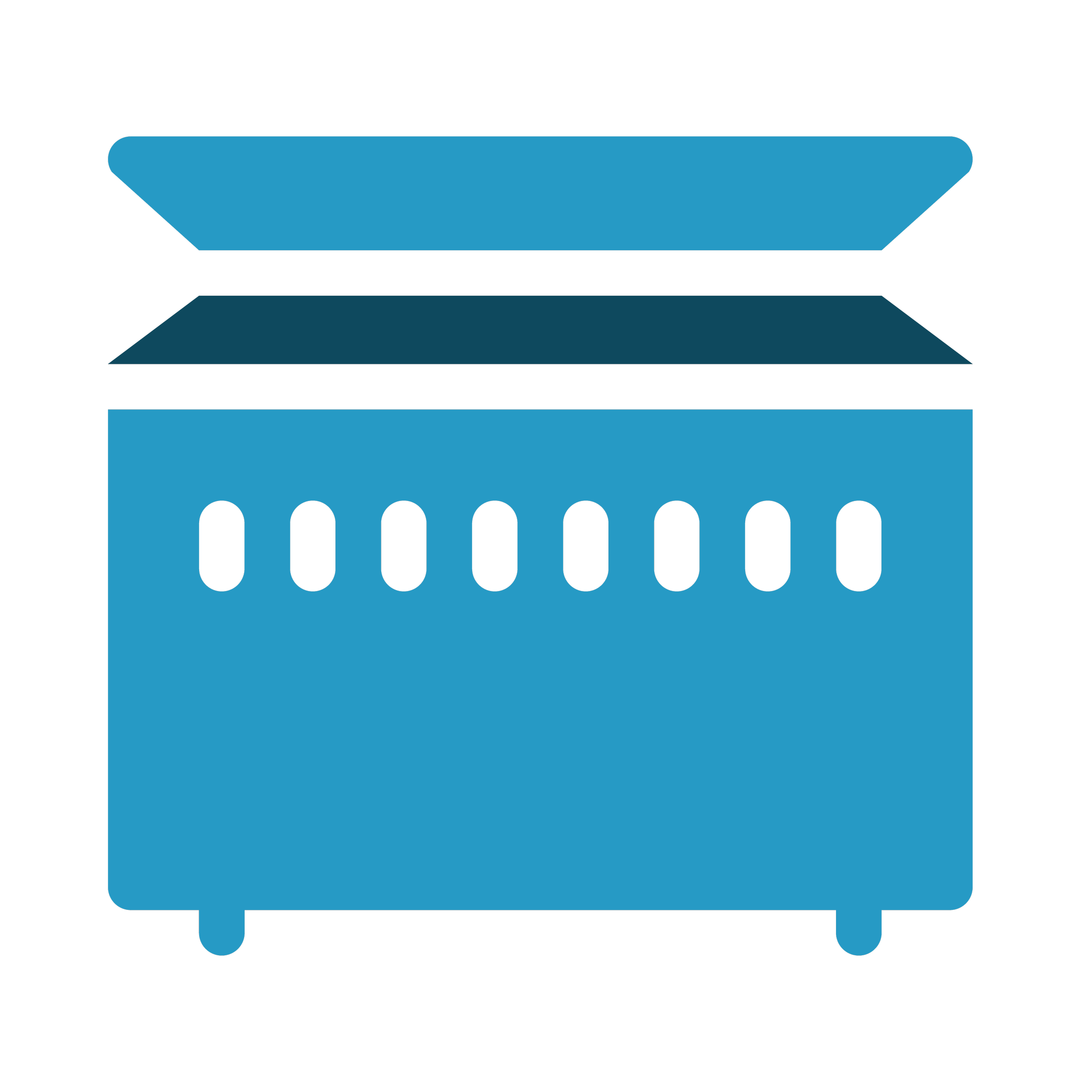 Icon of a toaster with a slice of bread toasting inside