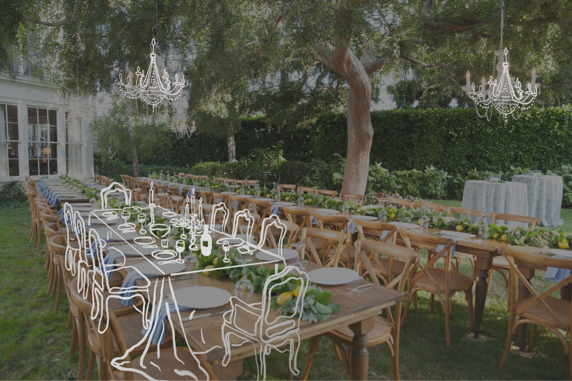 Elegant backyard dinner party