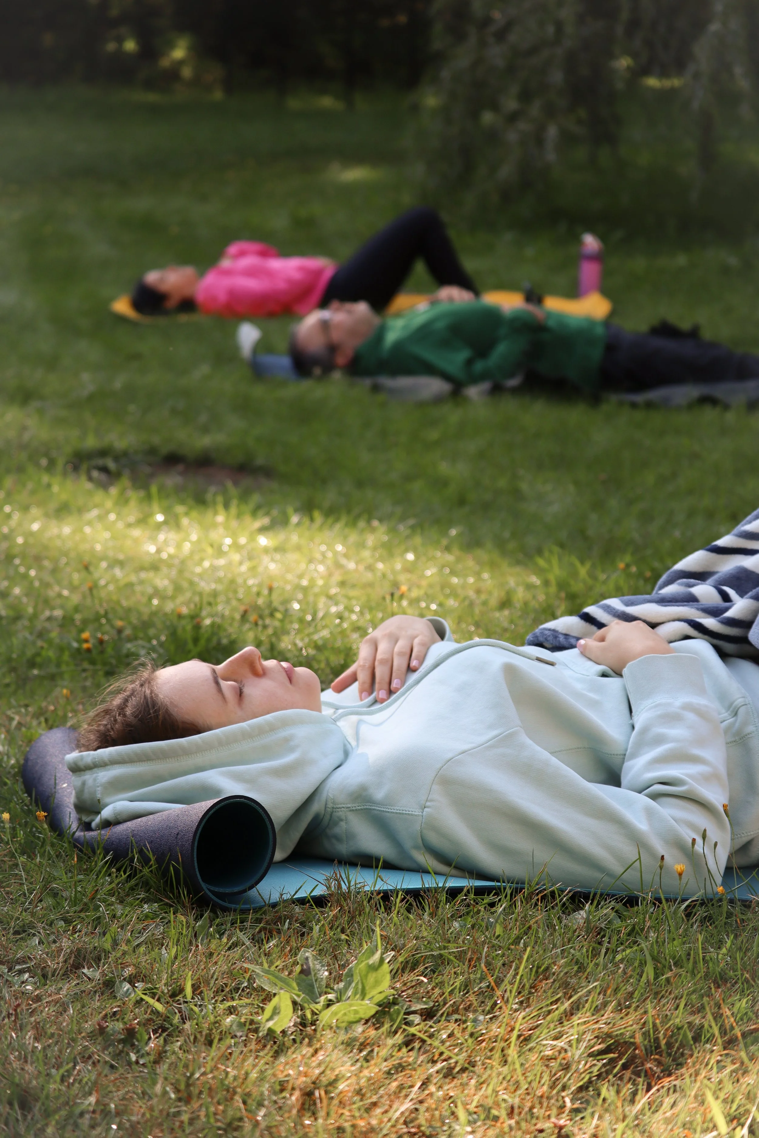 méditation sur l'herbe