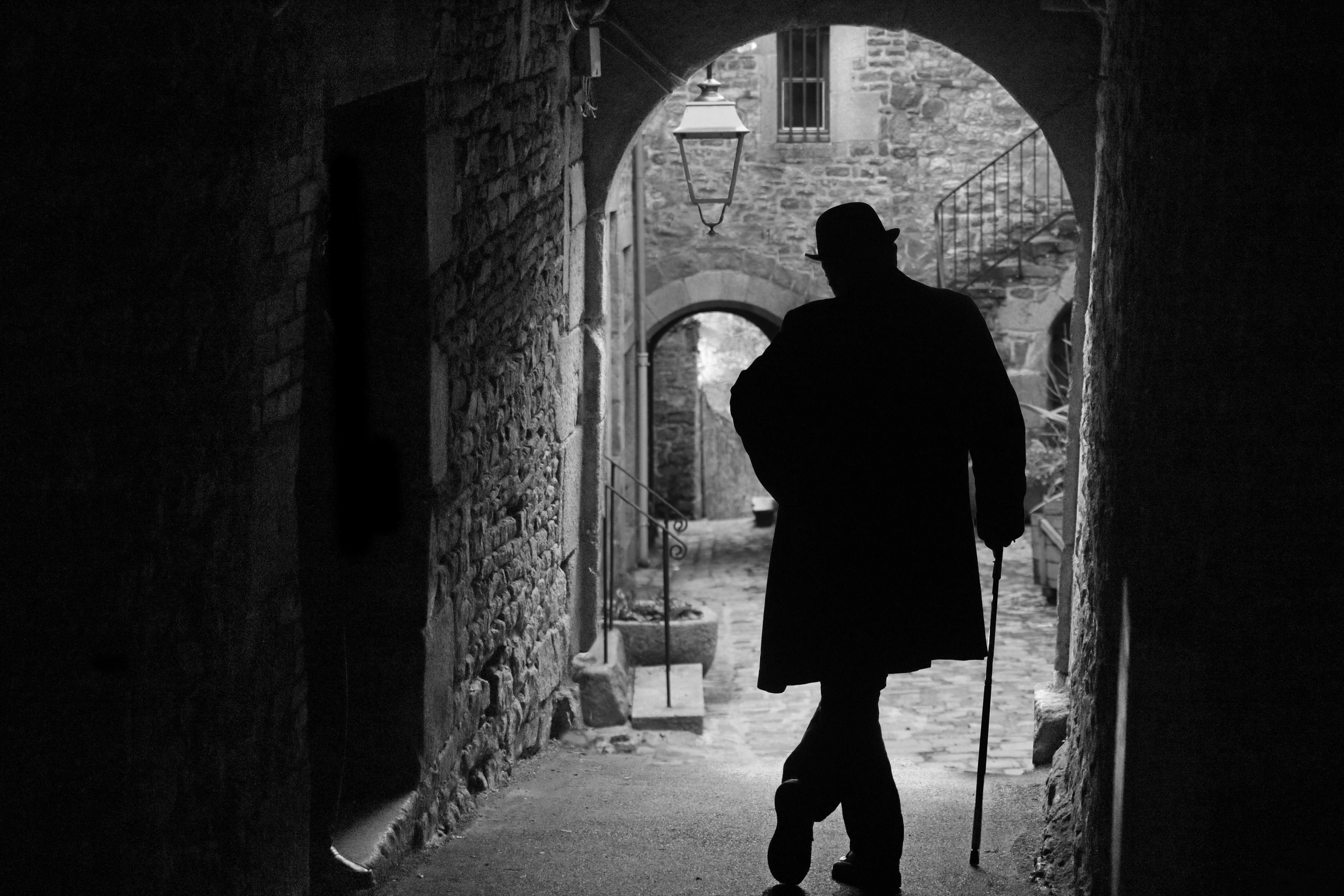 Mr. Hyde with cane