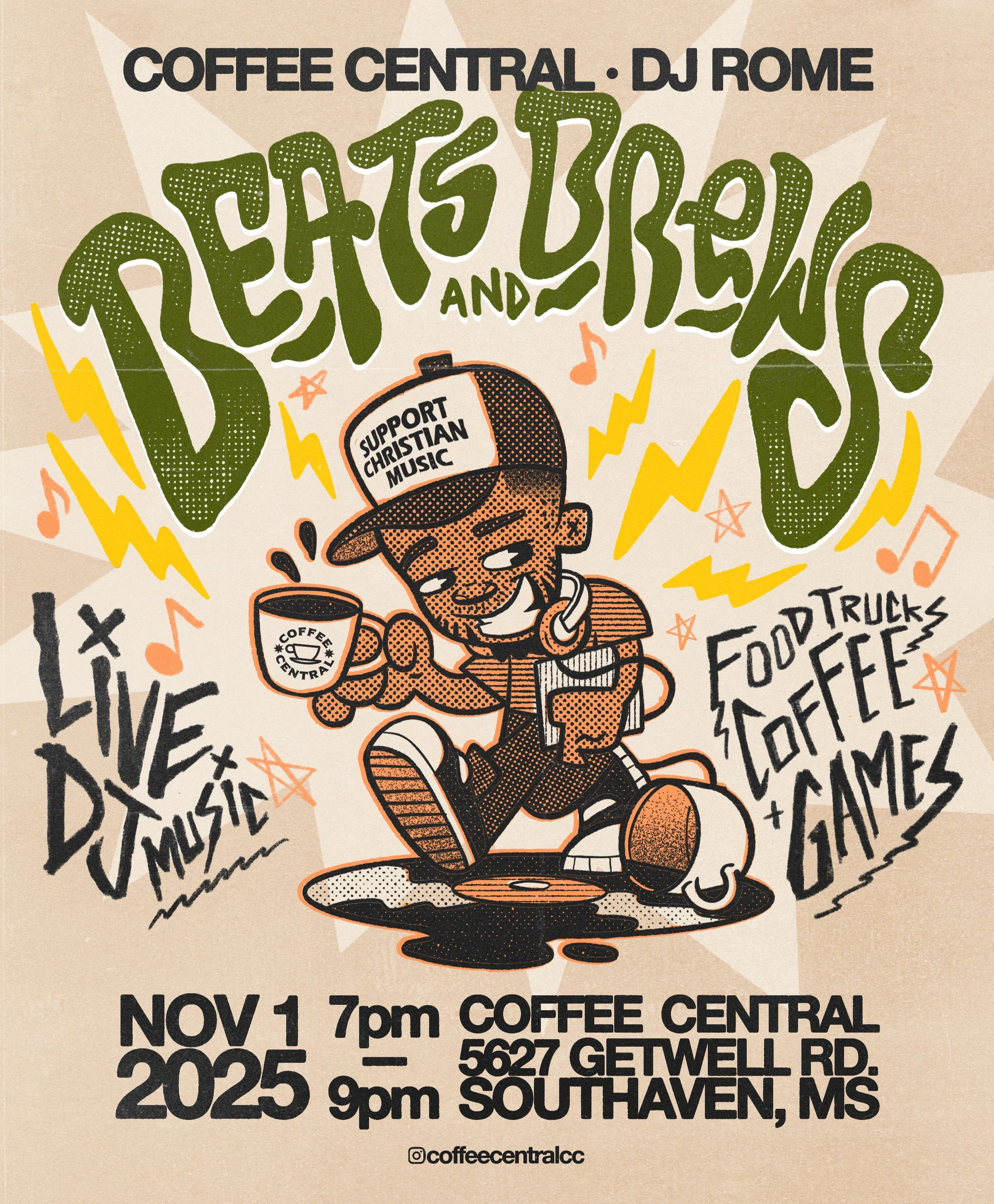 Design: RJV
Event: Coffee Central/ Beats And Brews (Event/Promo)