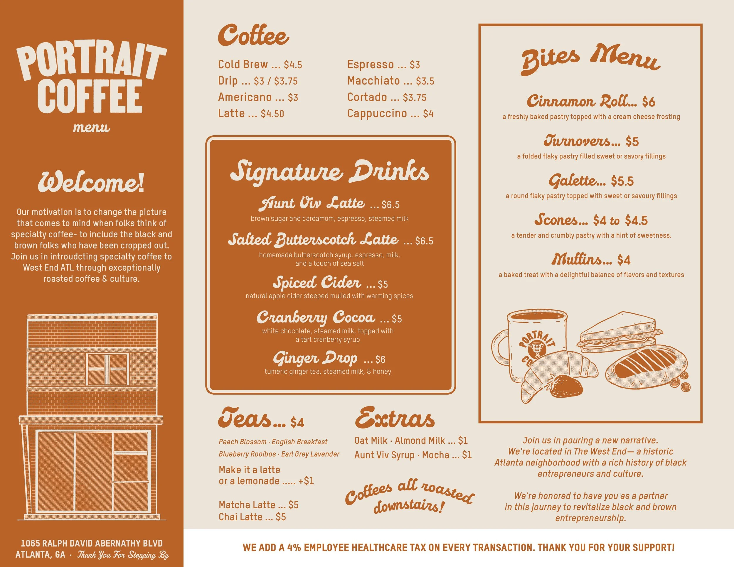 Design: RJV
Brand: Portrait Coffee (Signage/Menu)