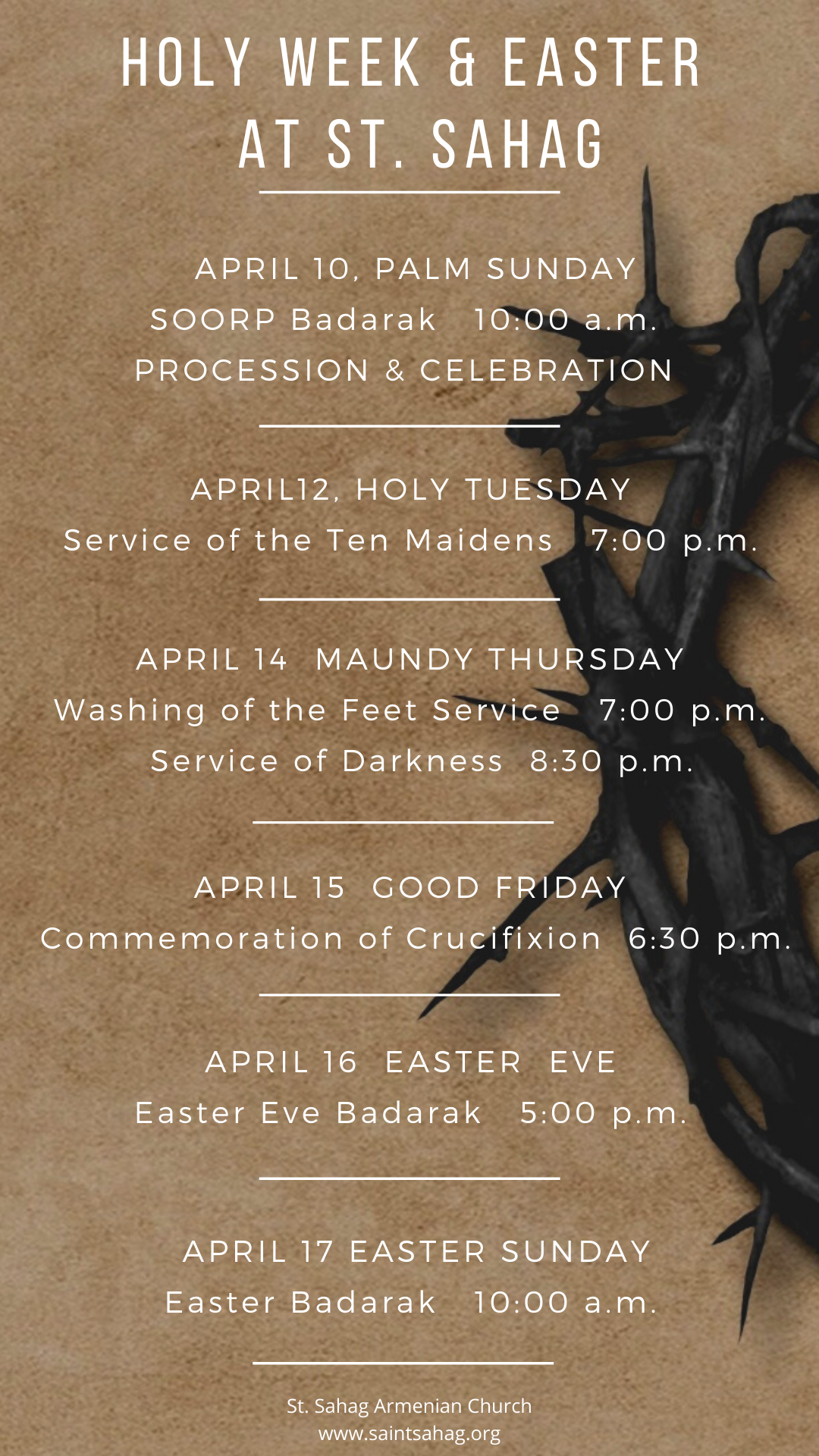 Holy Week & Easter at St. Sahag