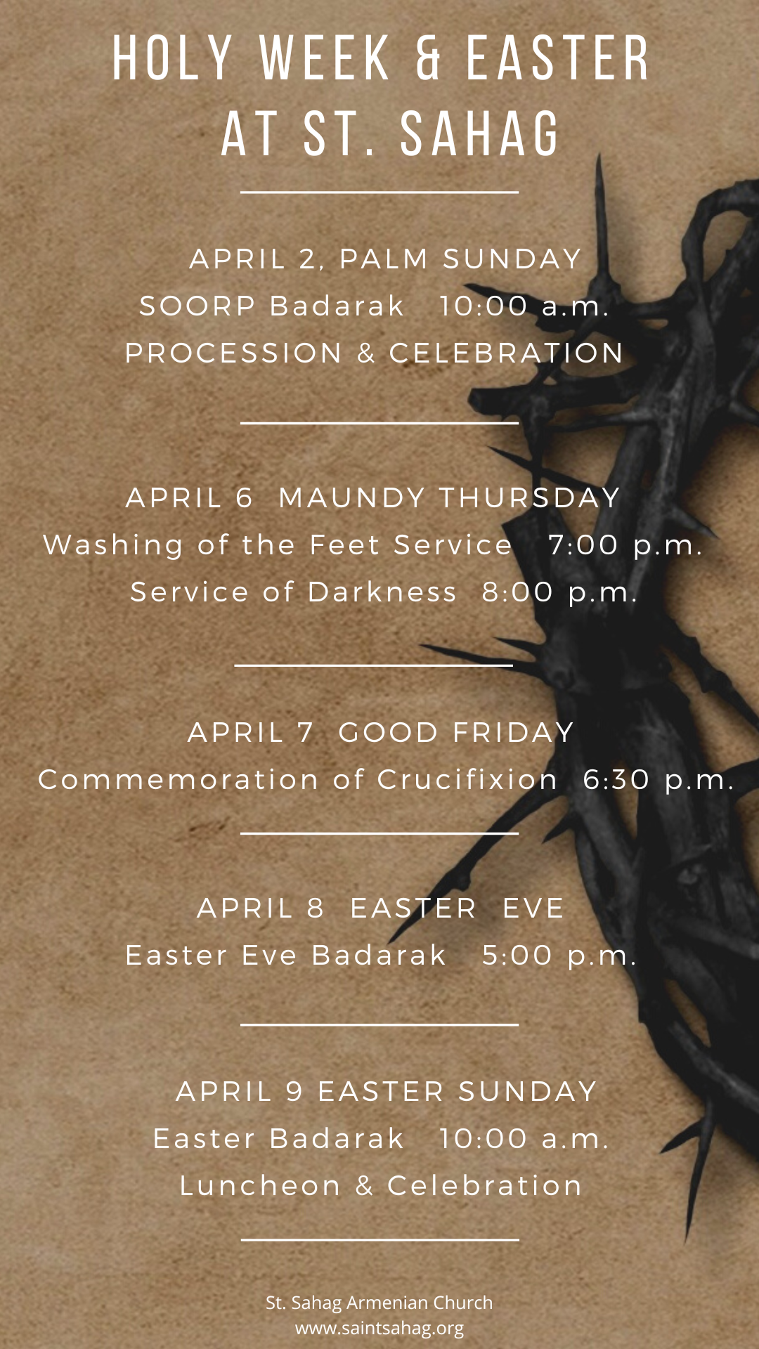 Holy Week & Easter at St. Sahag