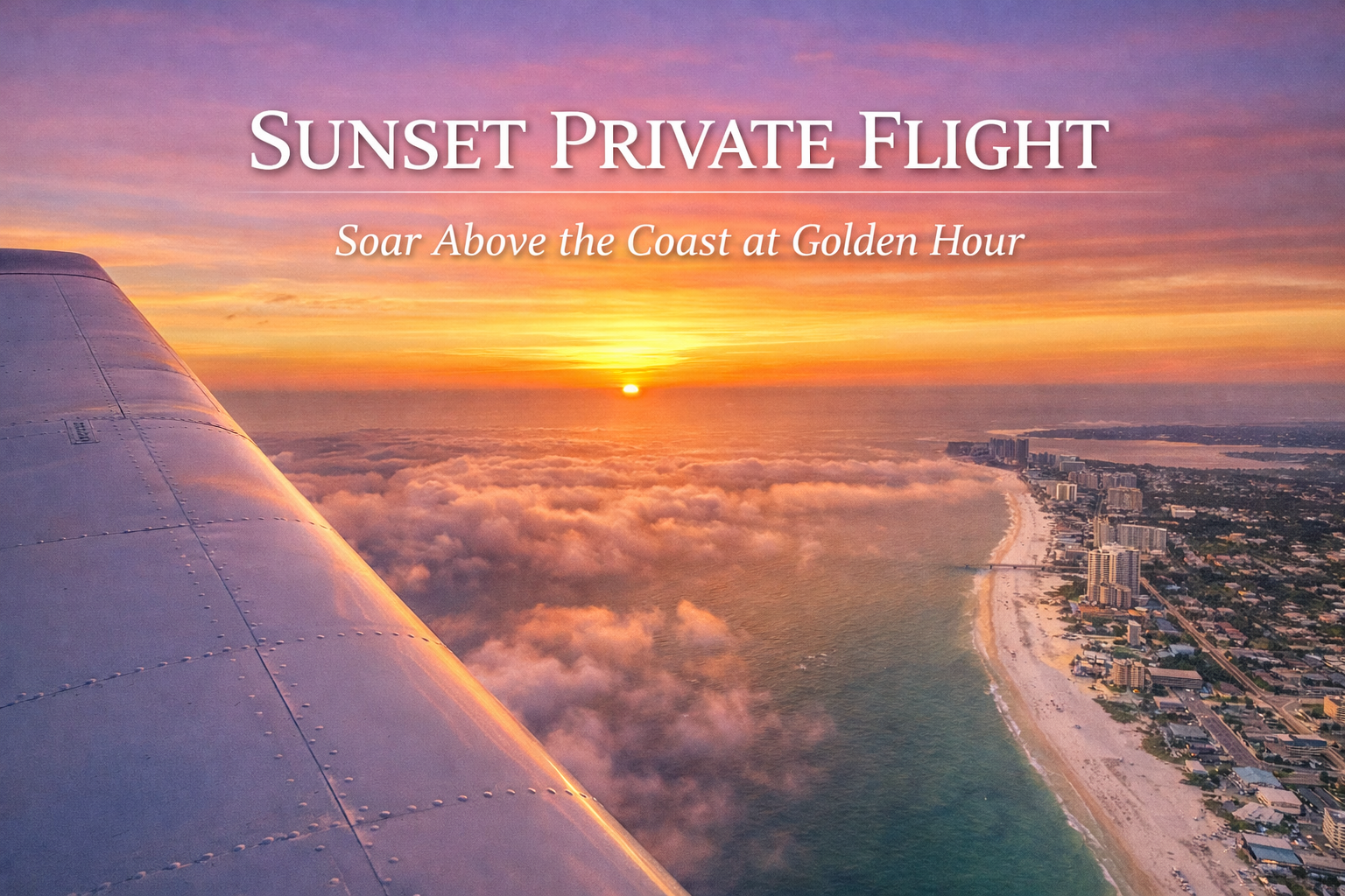 90分钟飞行课程｜日落时分｜海岸线｜飞行教学| (包含三人费用）