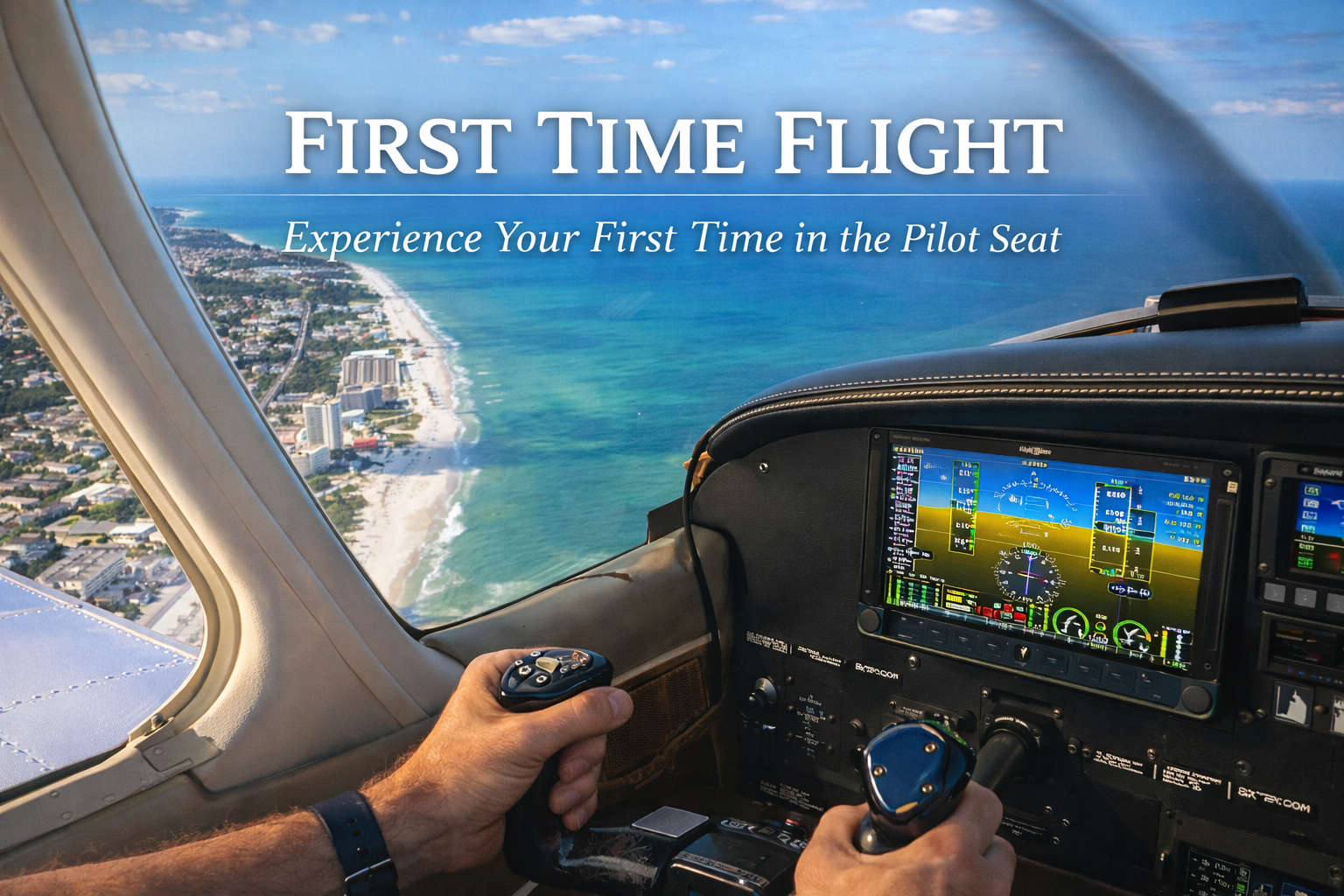 1小时首次飞行入门课程｜你的第一次驾驶飞机 (包含三人费用）