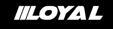 The word 'LOYAL' written in bold, white stylized letters on a black background.