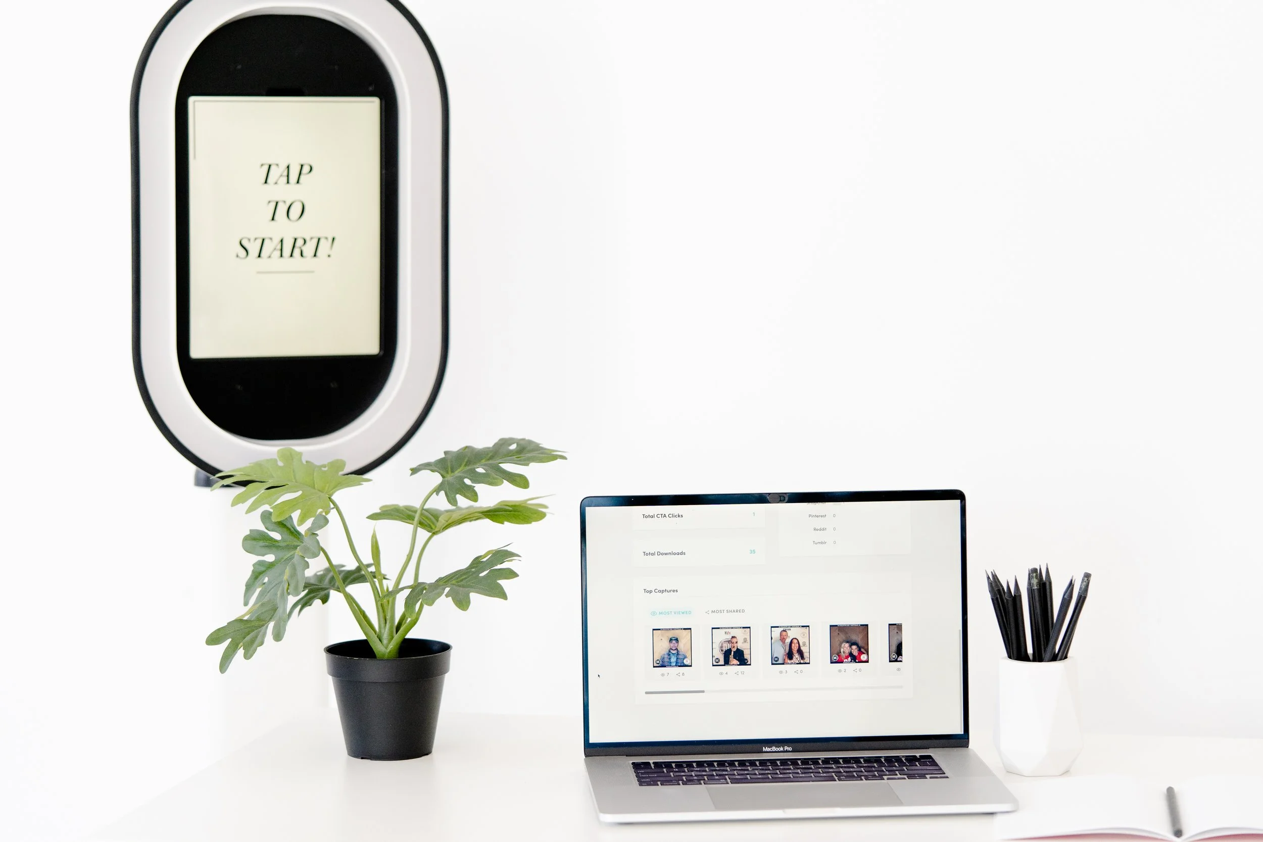 Modern Open Air Photo booth for events and celebrations. Fun Photos and Great Guest Experience.