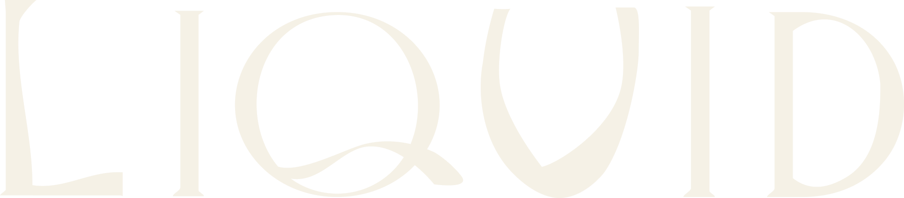 Close-up of a black logo with the word 'LIQUID' in large white letters.