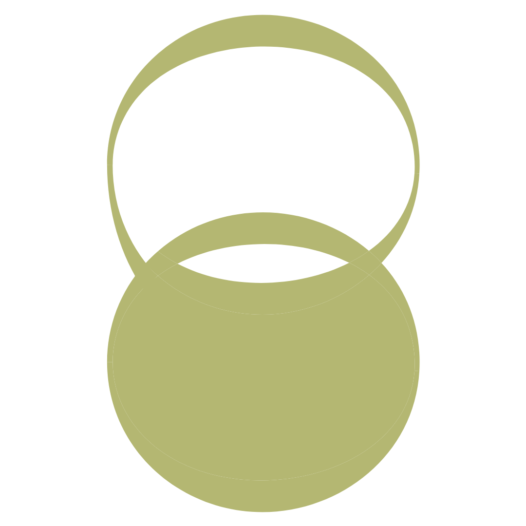 An abstract outline icon with geometric and diagonal lines across a circle shape.