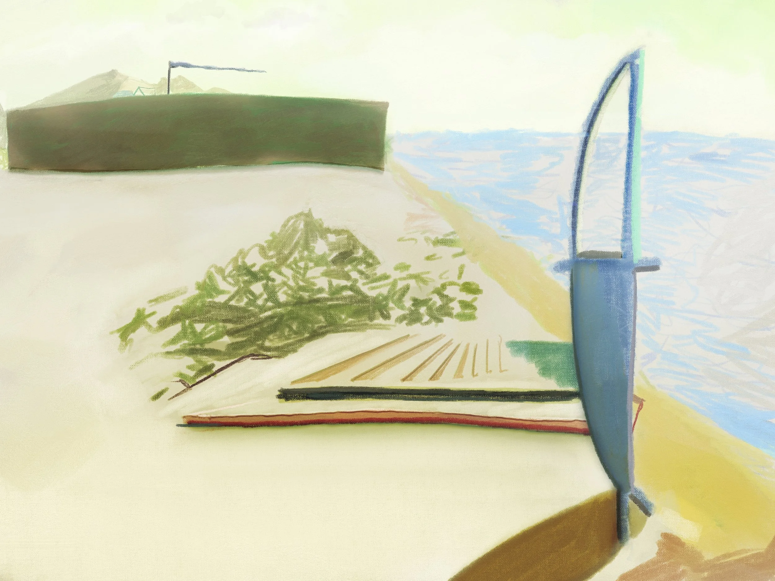 Lake between mountains 