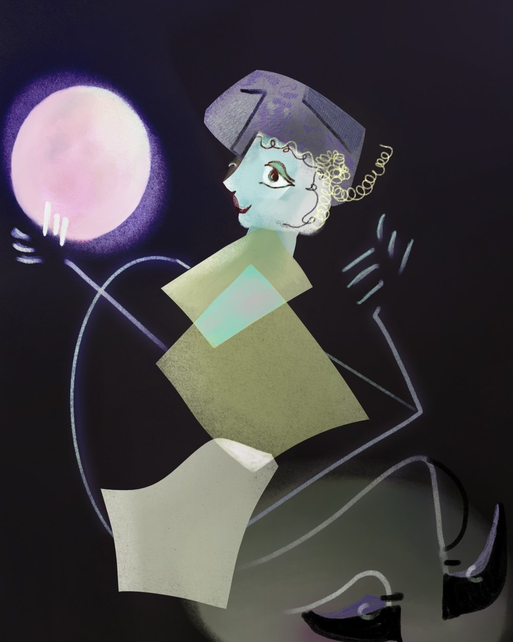 Emma holding a crystal moon