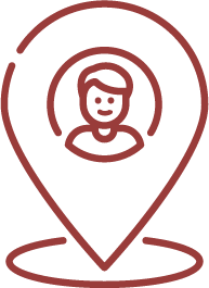 Icon of a person inside a location pin.