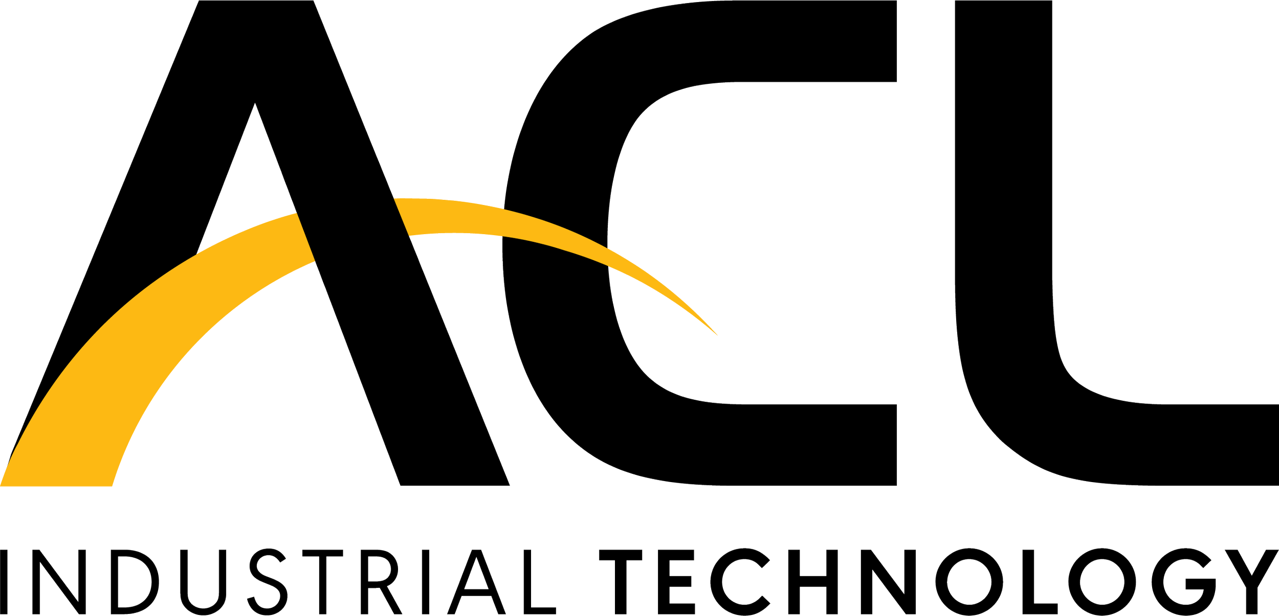 Logo with black lines forming the words "AIC" and a yellow arc cutting through the letter A, beneath which is the text "INDUSTRIAL TECHNOLOGY".