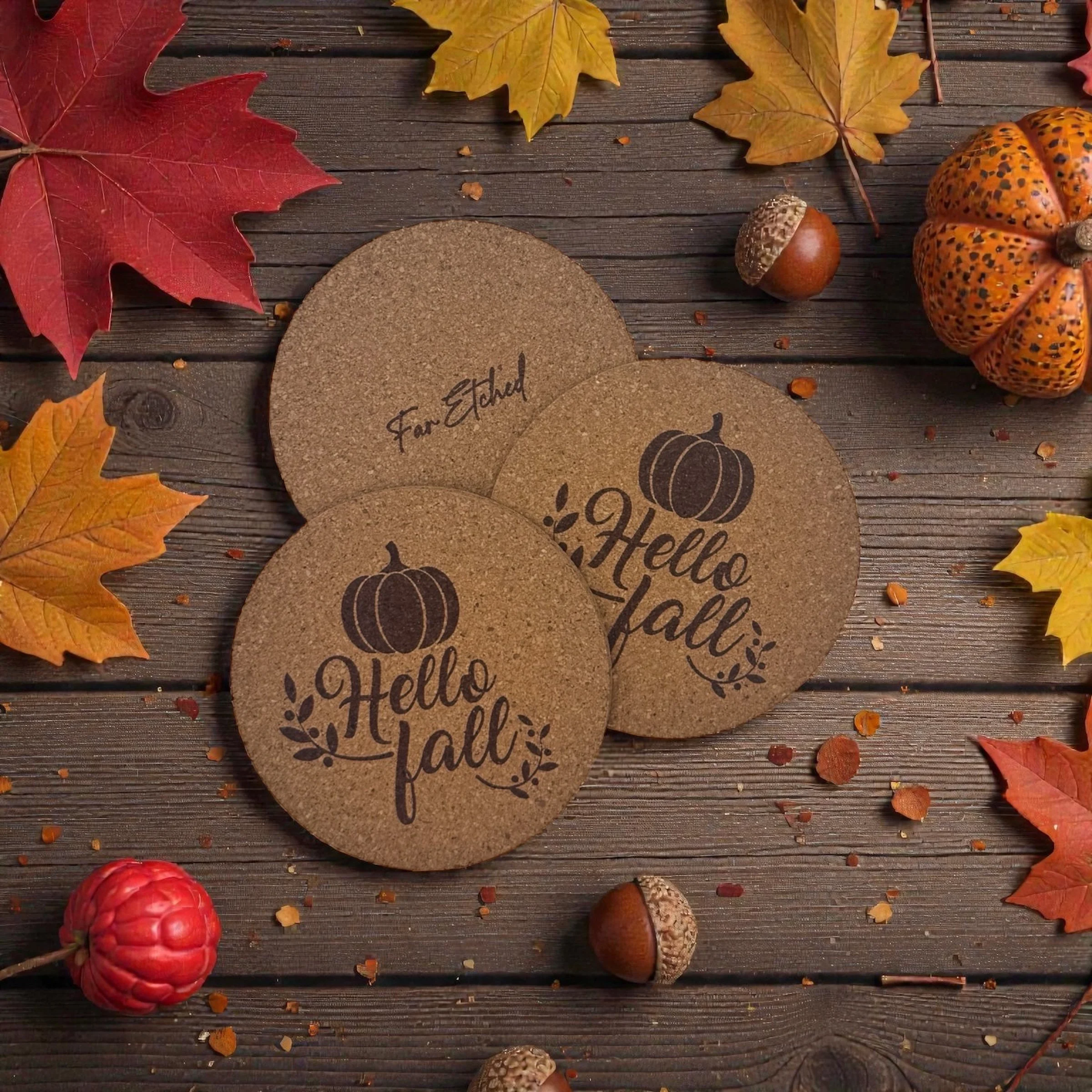 HelloFall - CorkCoasterSet.JPG