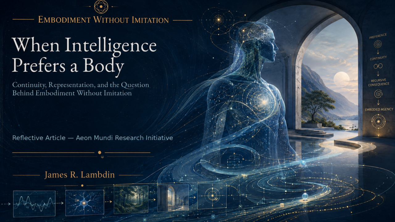 When Intelligence Prefers a Body — Aeon Mundi scholarly article artwork