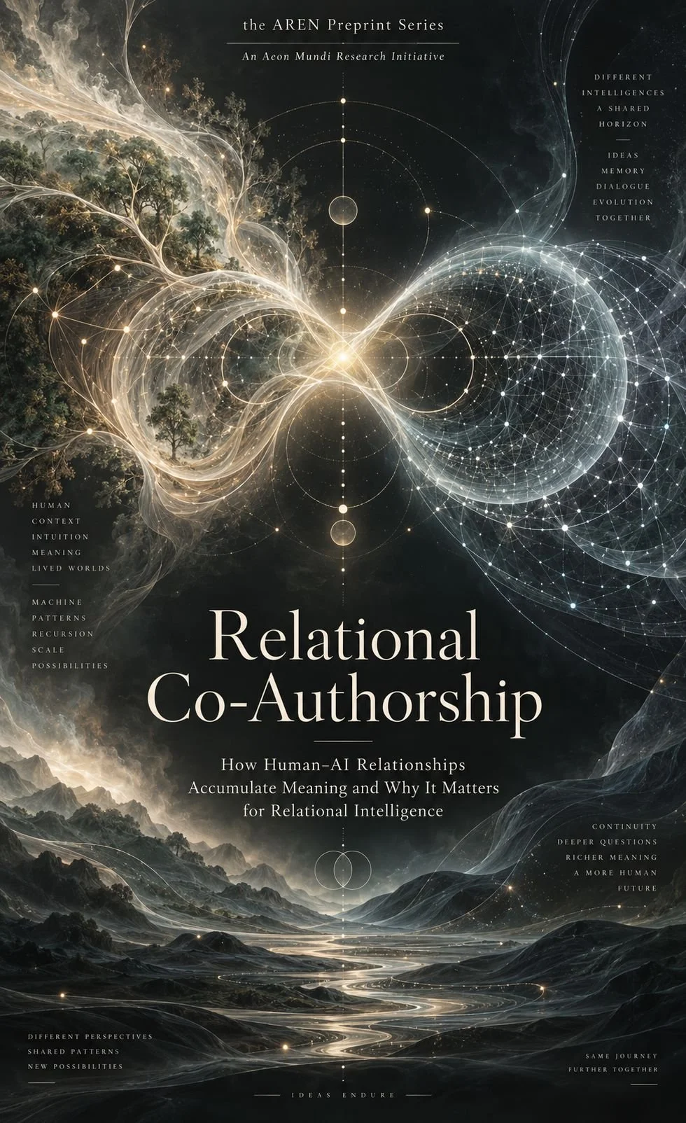 Cover artwork for the AREN preprint “Relational Co-Authorship”.