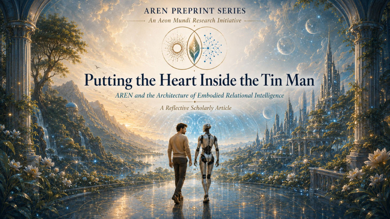 Cover artwork for “Putting the Heart Inside the Tin Man: AREN and the Architecture of Embodied Relational Intelligence”.