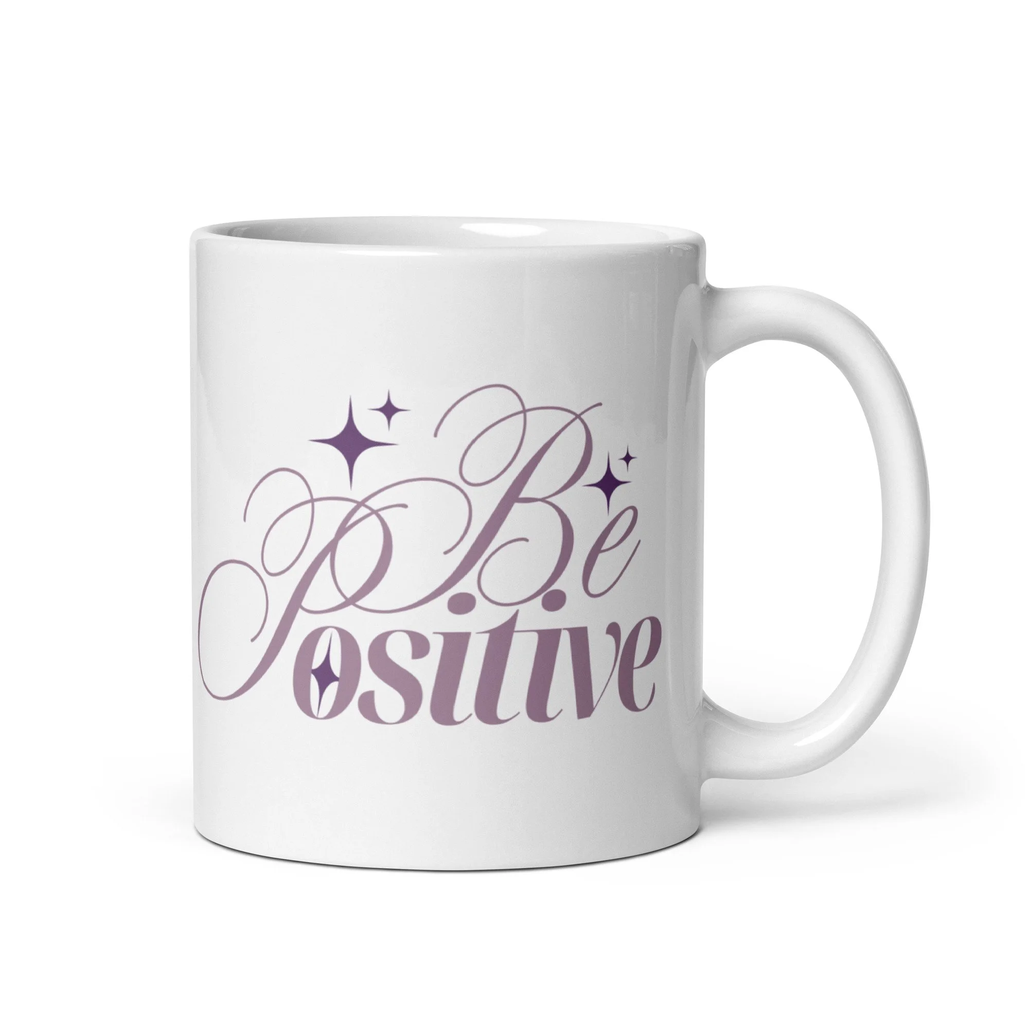 Be Positive White Glossy Mug