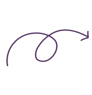 Purple curvy arrow on a black background
