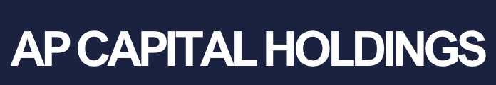 AP Capital Holdings logo with white text on a dark blue background.