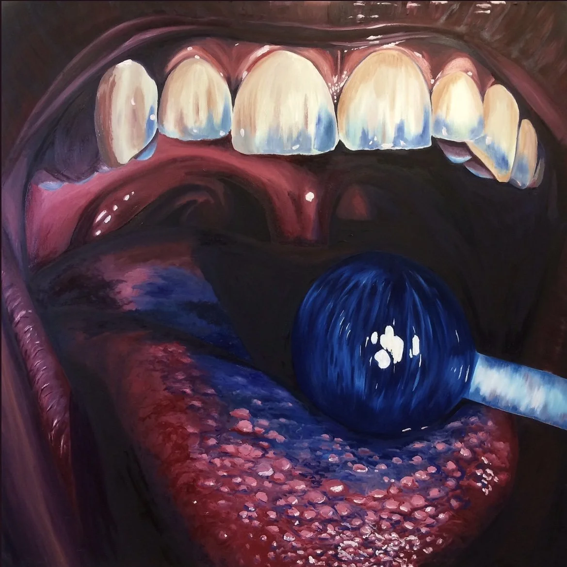 Say AH, 48x48", Oil on Wood