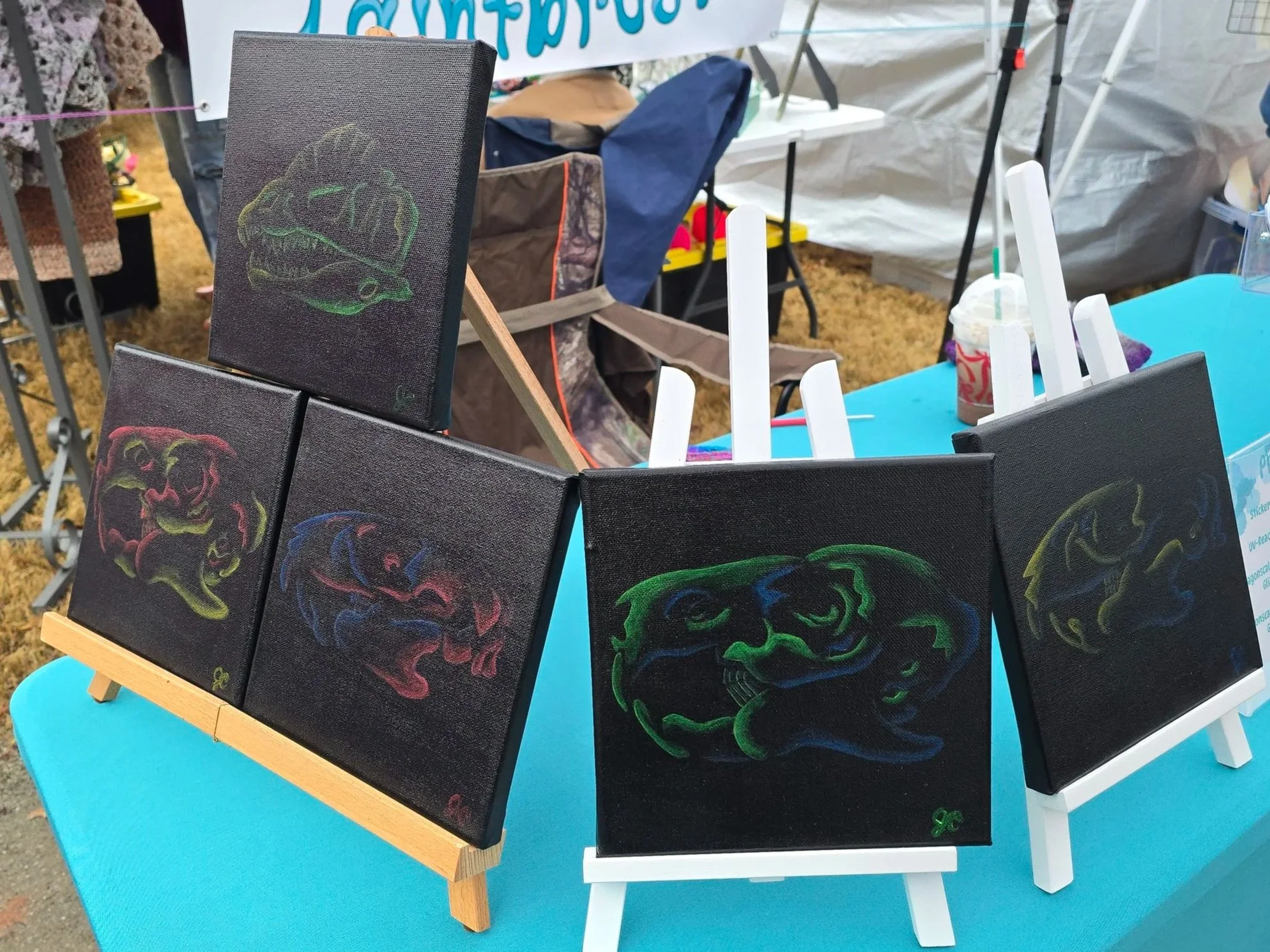 UV-Reactive Canvas Paintings