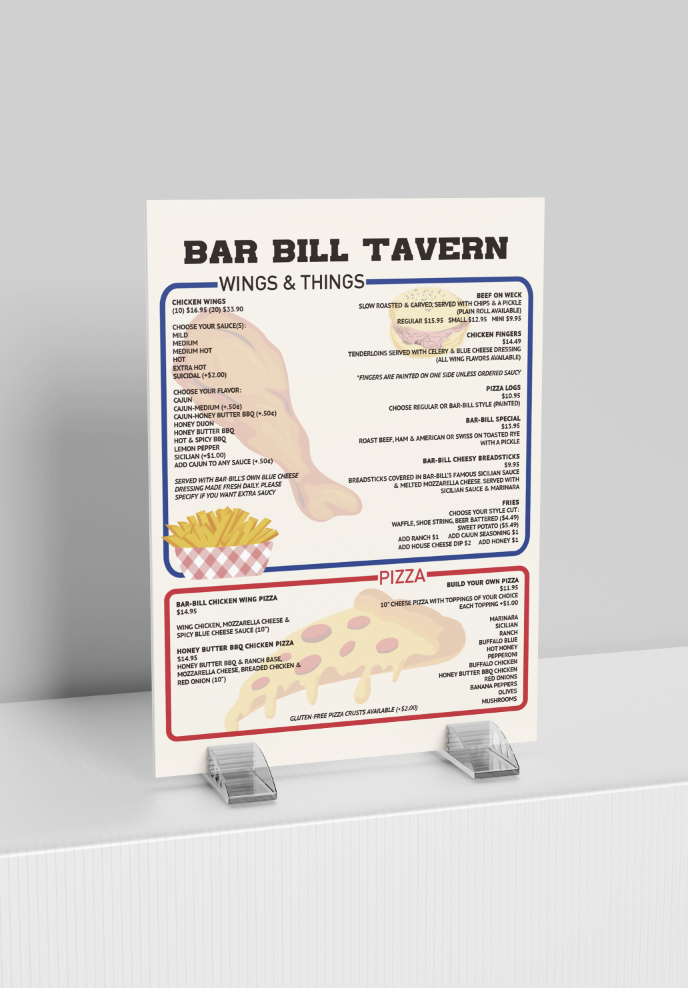 Bar Bill Menu Redesign
