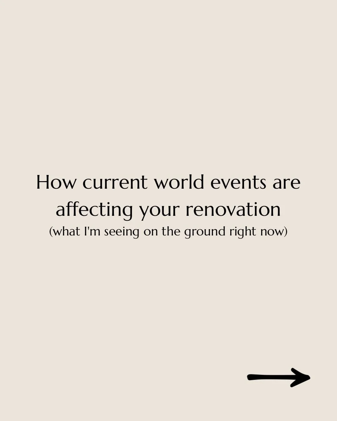 It&rsquo;s easy to feel really worried about renovating right now.
 
The current local and world climate is really throwing some curveballs at the building industry.
 
➡️ There are very real supply chain issues due to shipping delays. Lead times for 