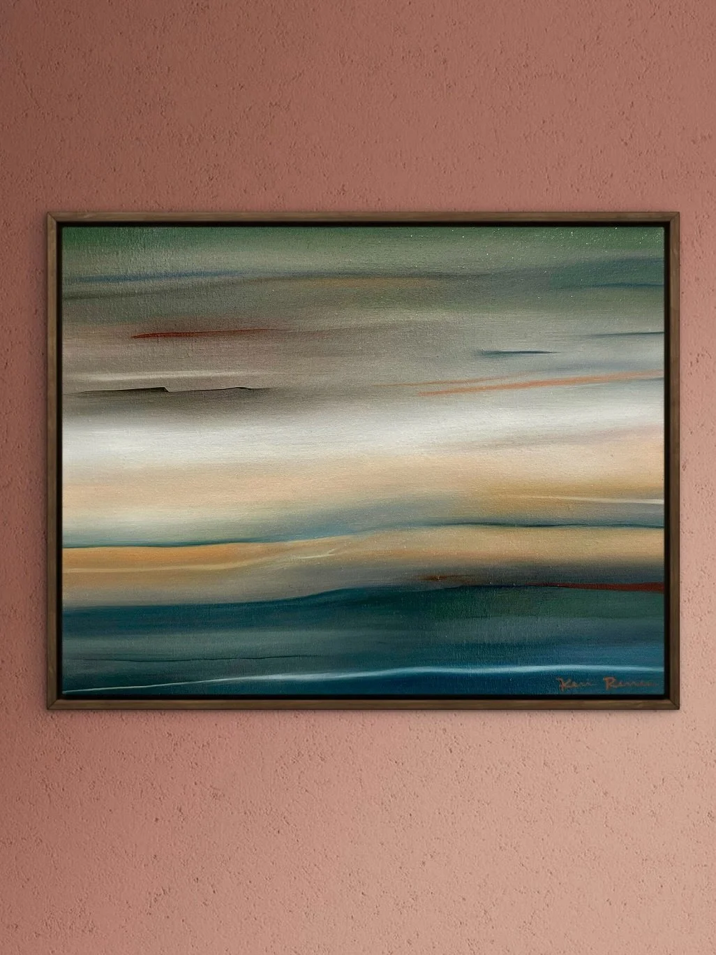 This sweet little piece I sold to a couple in IL reminds me of the journey I&rsquo;m on across the desert&hellip;vast open spaces spent in solitude and contemplation. 

Solitude | 11x14 Oil on Canvas

Handmade black walnut frame by @optimismandgrit 
