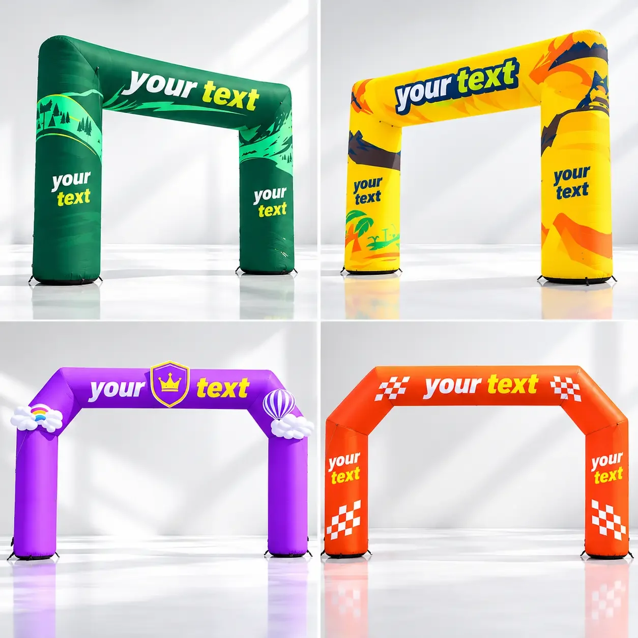 Four Colorful Inflatable Arch Designs.webp