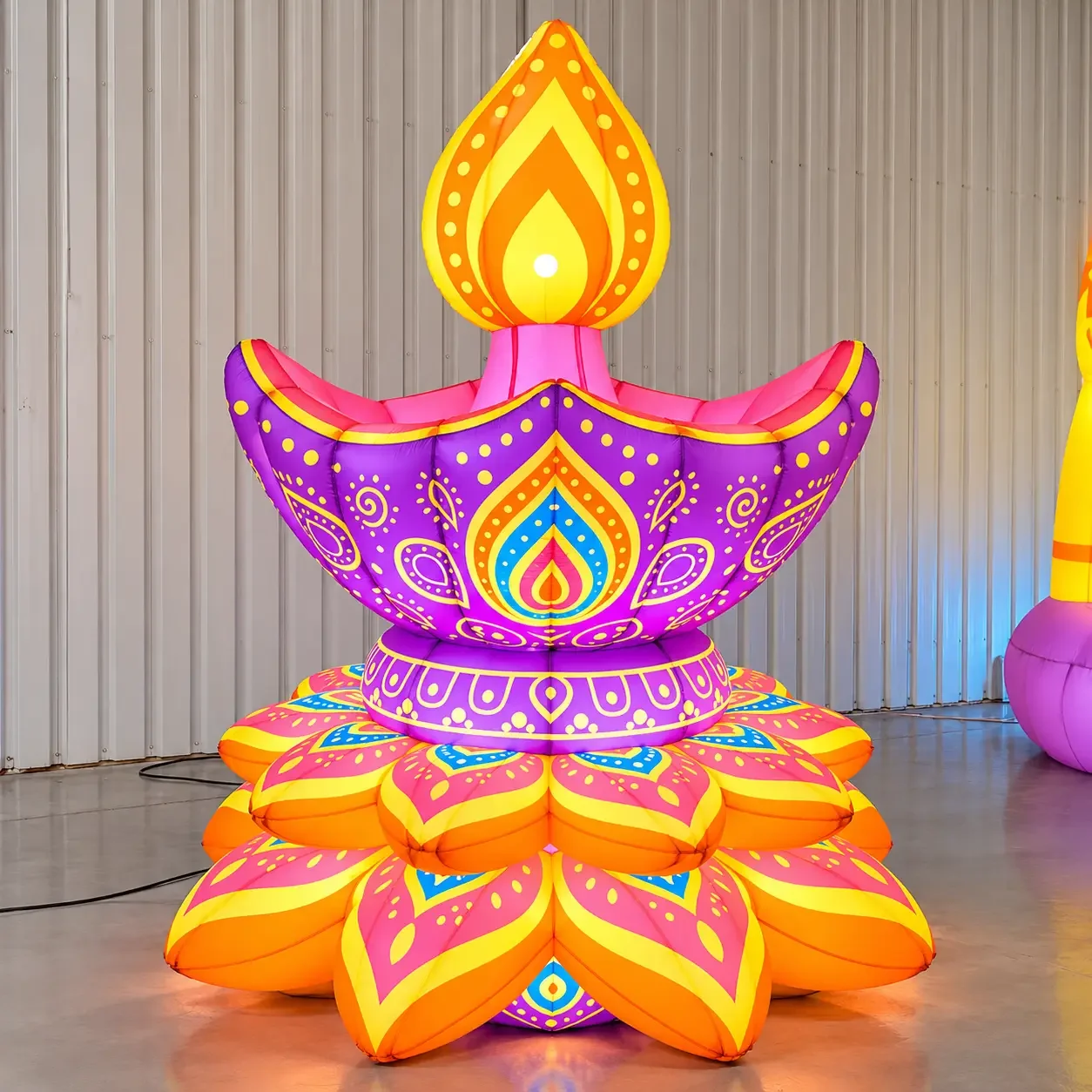 Vibrant Inflatable Diwali Lotus Diya.webp