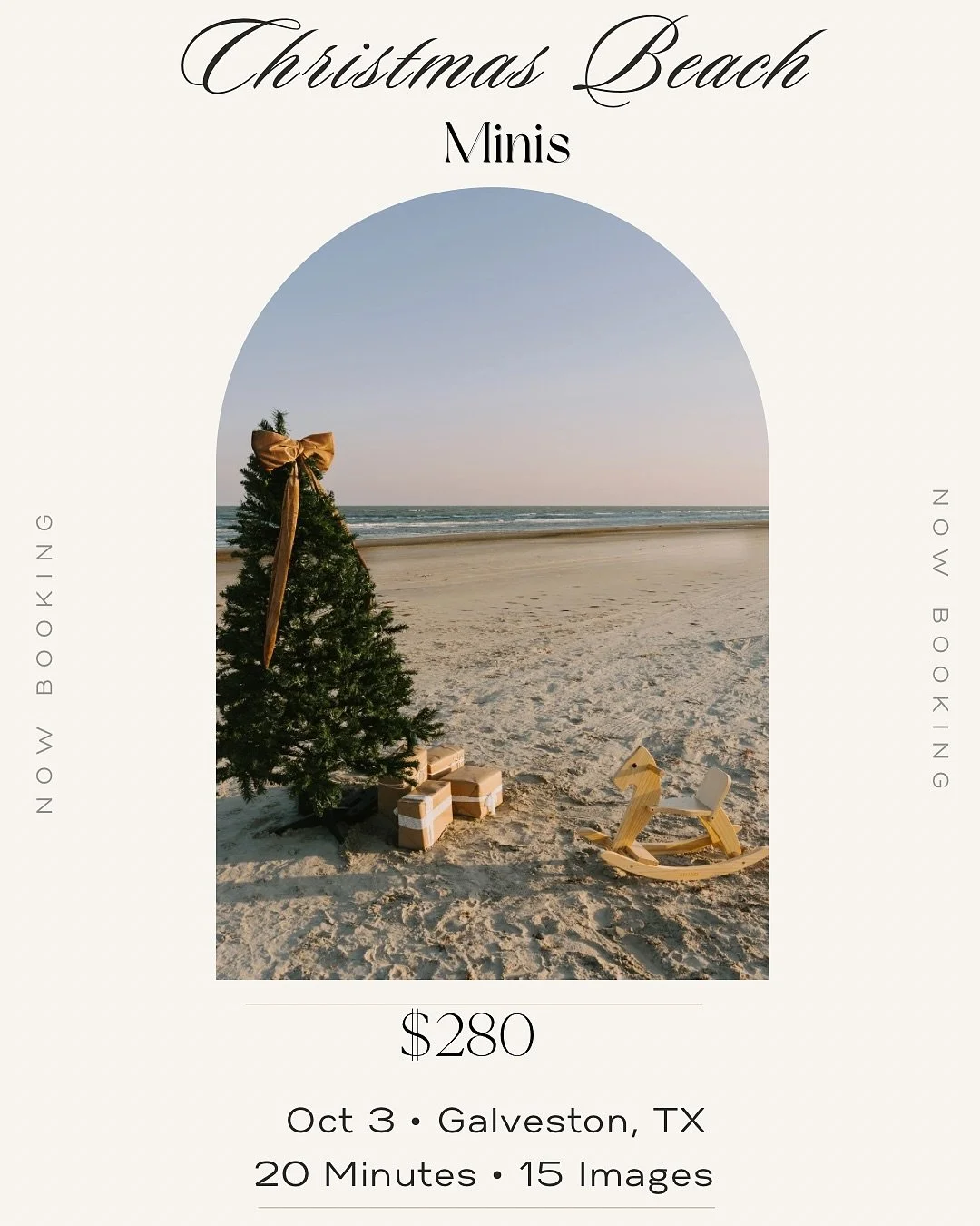 HRISTMAS BEACH MINIS 🎄🌊

A little Christmas magic by the ocean. ✨
Join me for a limited-edition Christmas beach mini session.

October 3rd
20-minute session
15 edited images
$280

📍 Galveston, TX

Limited spots available. 🤎
Book through the link 
