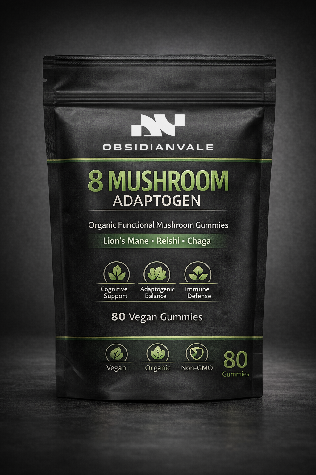 ObsidianVale 8-Mushroom Adaptogen Gummies — Mind Ritual