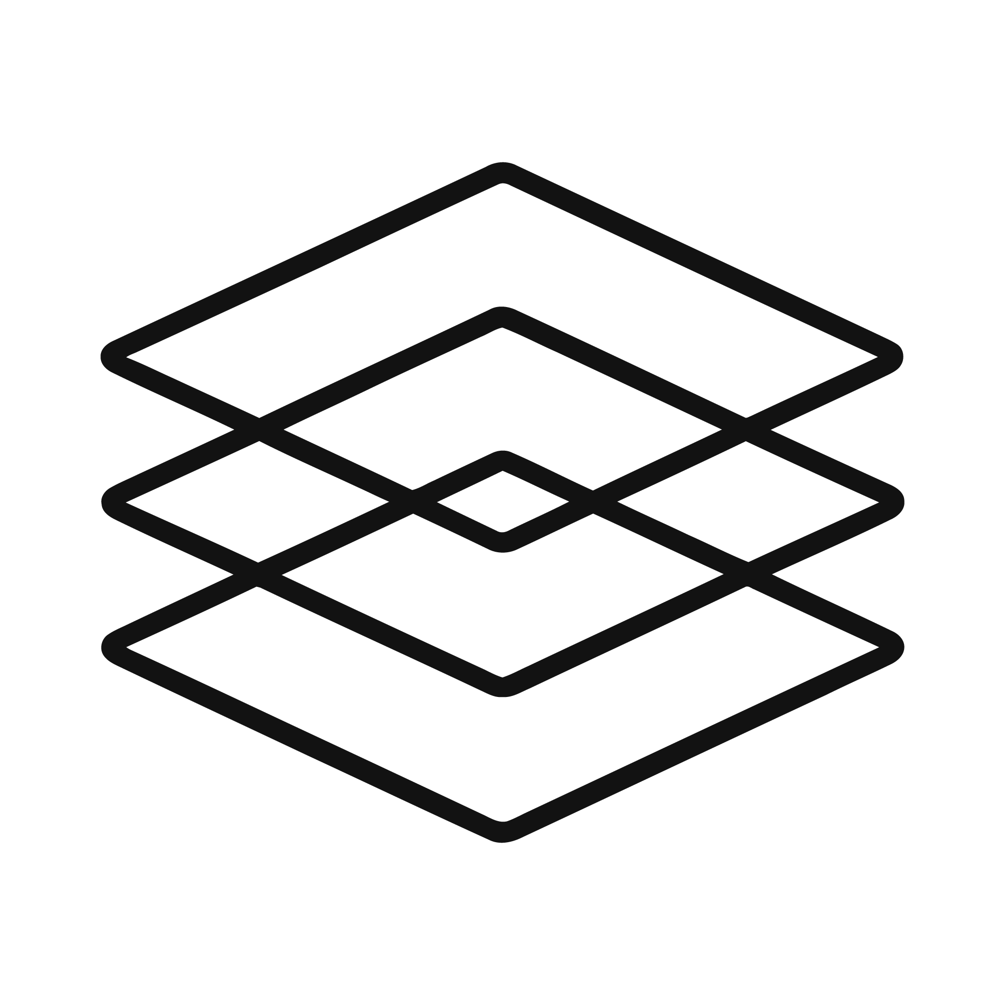 Line drawing of layered squares forming a diamond shape