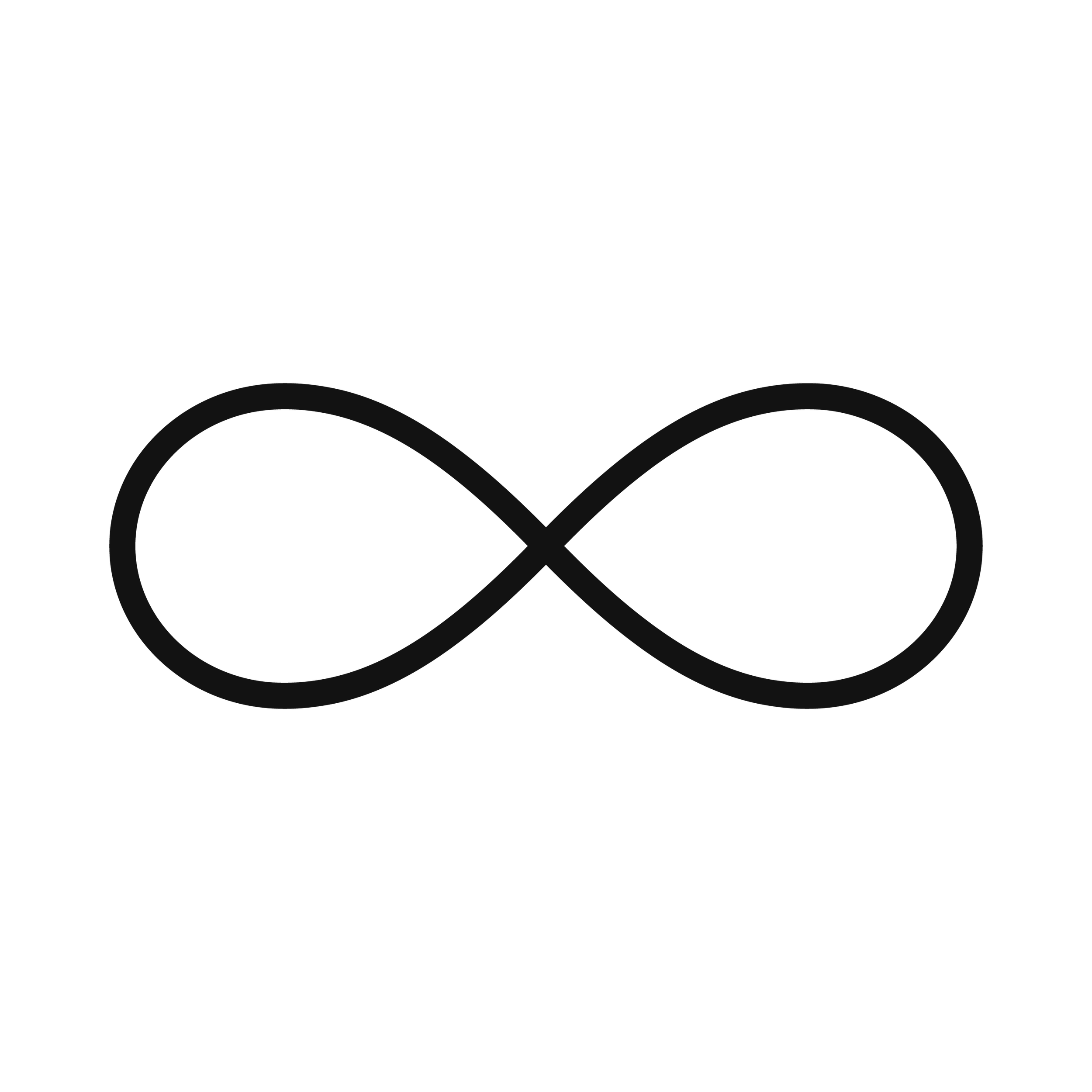 Black infinity symbol on a black background.