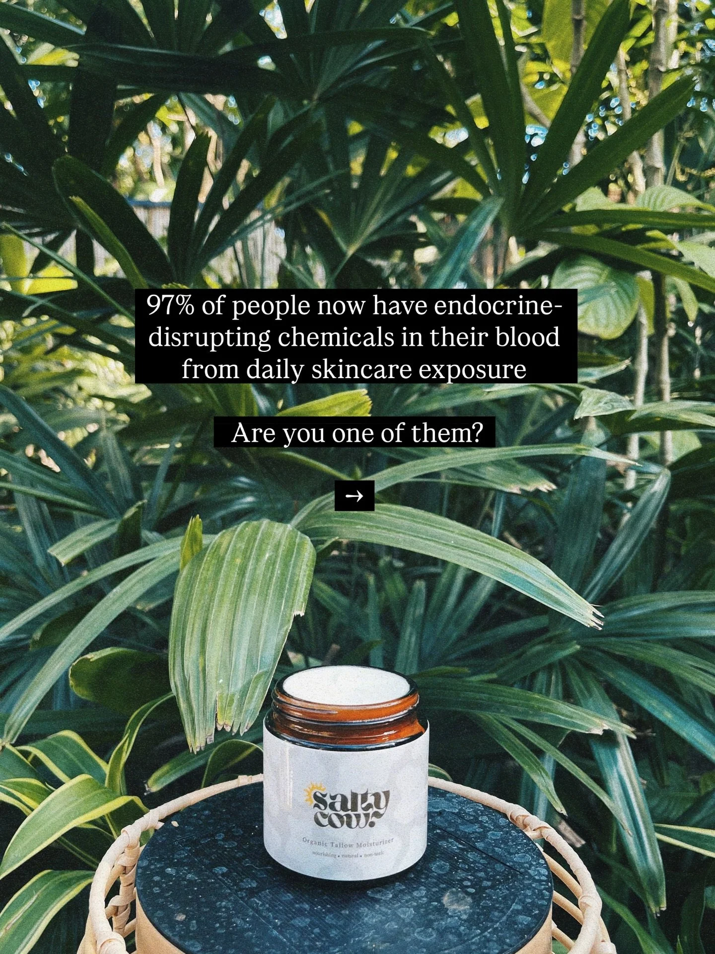 Stop absorbing the problem. 🤚🏼

Did you know that 97% of us now carry hormone-disrupting chemicals in our blood? Every time you apply &ldquo;conventional&rdquo; moisturizer, synthetic penetration enhancers pull toxins like phthalates and parabens s