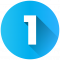 A blue circle with the number 1 inside.
