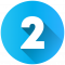 Blue circular icon with a white number 2 in the center.