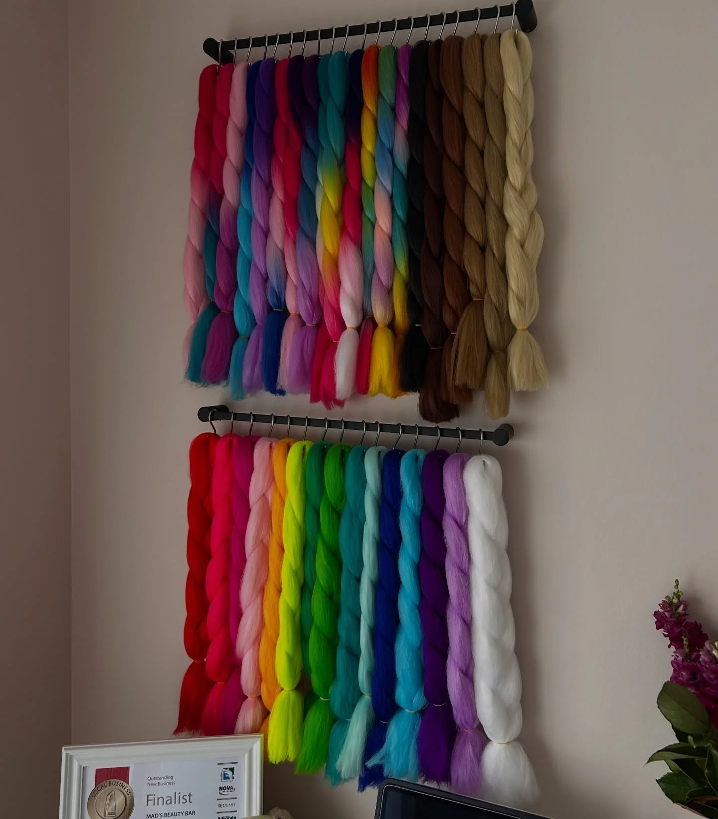 2026 COLOUR RANGE 🌈

Ready for all the coloured braids of 2026!

&bull; Top row is all of our gradient/multi-toned colours &mdash; only one of these colours per person
&bull; Bottom row is all of our single colours &mdash; 1-2 colours can be mixed t