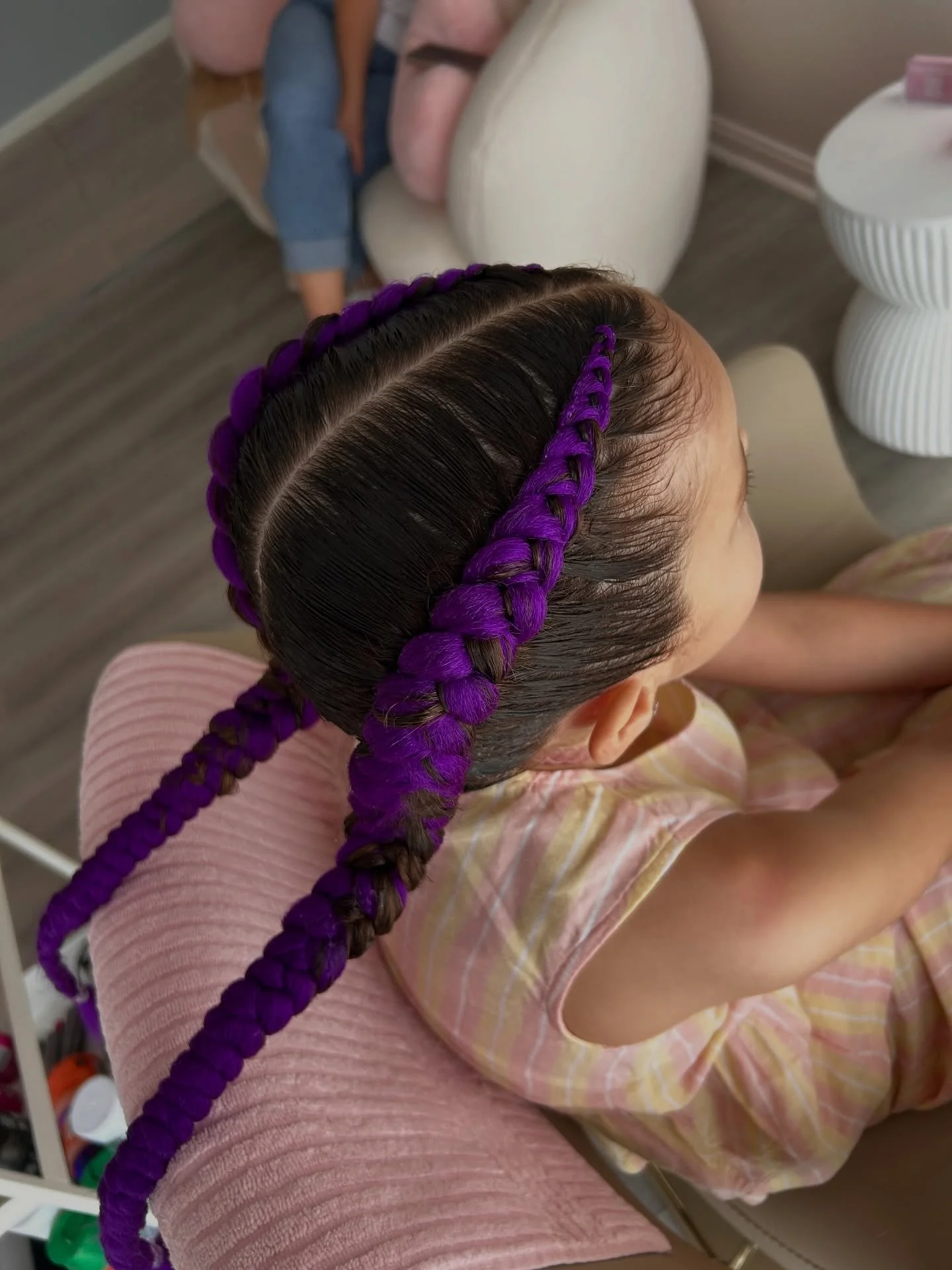 Rumi hair still going strong! 💜

✨ Double Coloured Dutch Braids
☁️ Gregory Hills, NSW

Prior to booking please visit www.madsbeautybar.com 

Find all availability and reviews on our online platform, no message requests needed! https://www.fresha.com