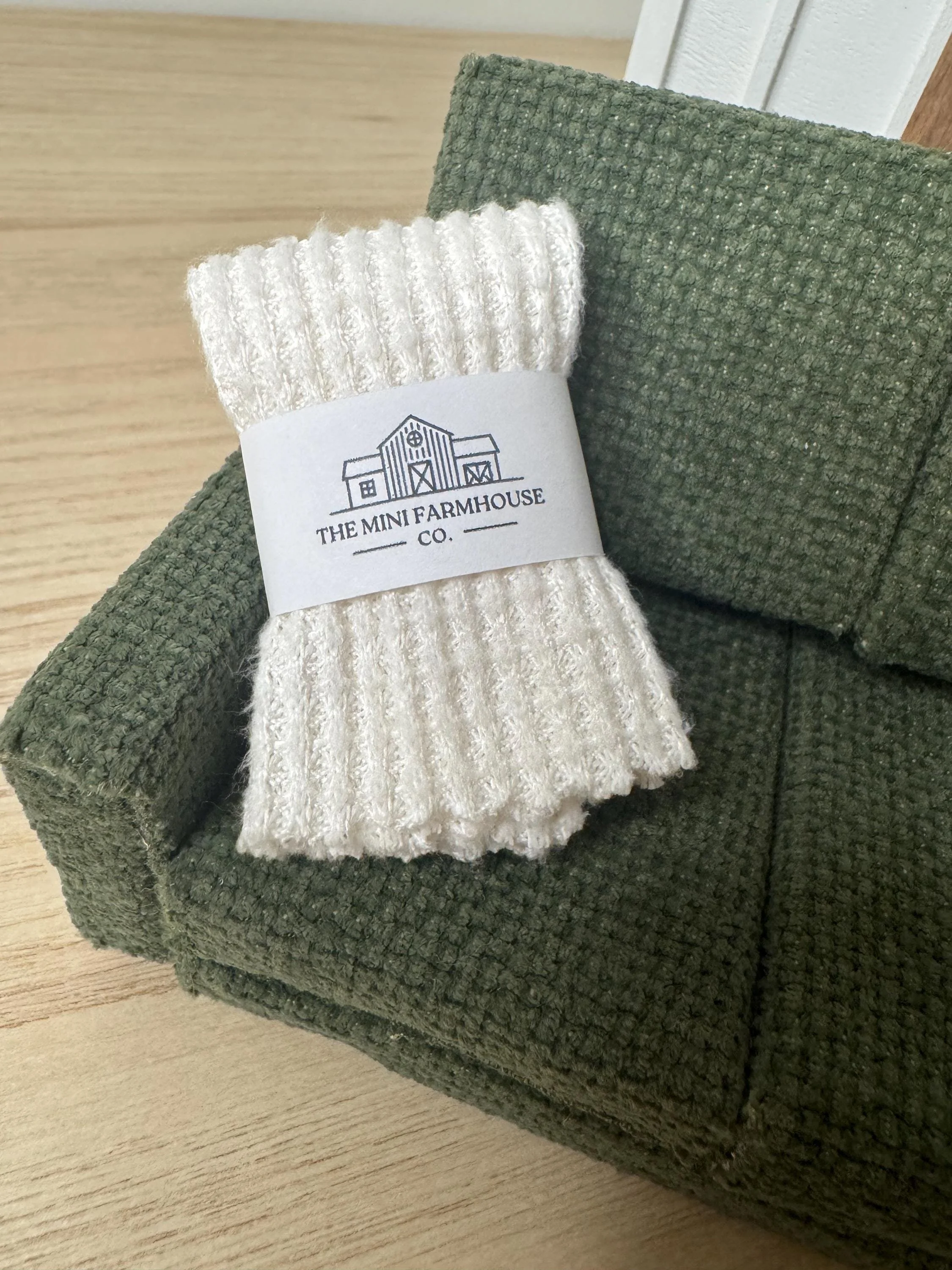 Cream Waffle Knit Throw Blanket