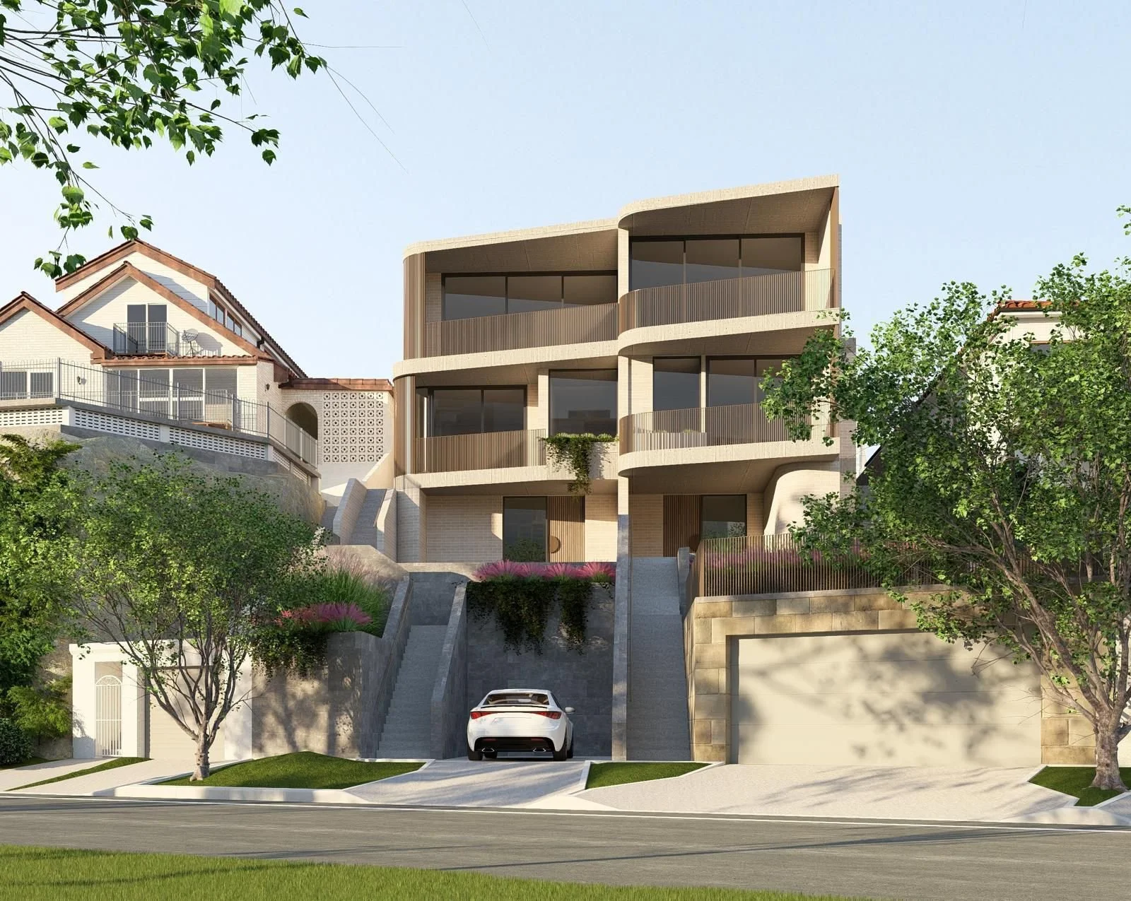 a render of a construction project of a home