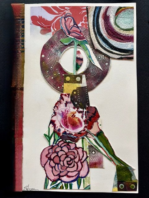 "Heart of Rose"
8"x10", Monoprint gouache and collage, $350