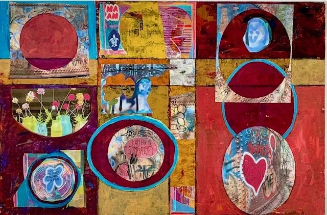 "Am I Having Some Anxiety"
24’’x36”, Acrylic on wood panel with abstract collage, $1,200 (SOLD)
