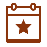 Calendar icon with a star on it