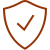 A shield with a check mark inside