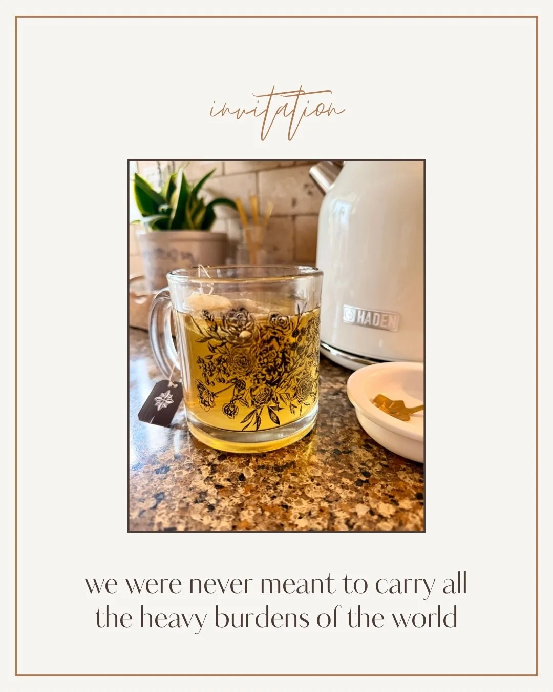 We were never created to absorb the weight of the whole world all at once. The constant stream of information can quietly pull us away from presence, from wonder, from trust.

There is permission to step back. To lift your eyes from the headlines and